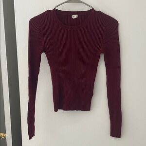 Garage Burgundy Long Sleeve Top
